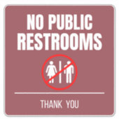 No Public Restroom Storefrontデカール シール (正面)