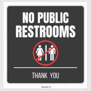 No Public Restroom Storefrontデカール シール
