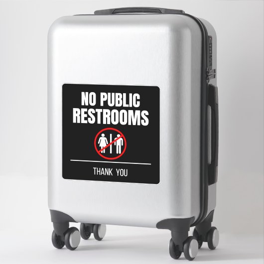 No Public Restroom Storefrontデカール シール (スーツケース)