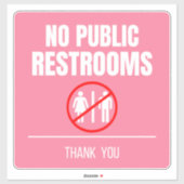 No Public Restroom Storefrontデカール シール (シート)