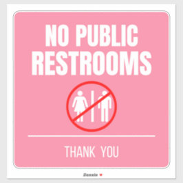 No Public Restroom Storefrontデカール シール