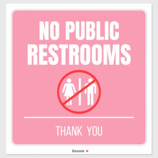 No Public Restroom Storefrontデカール シール (シート)
