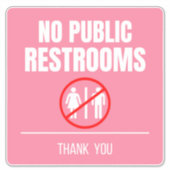 No Public Restroom Storefrontデカール シール (正面)