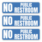 No Public Restroom Storefrontデカール シール (正面)