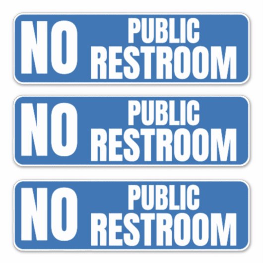 No Public Restroom Storefrontデカール シール (正面)