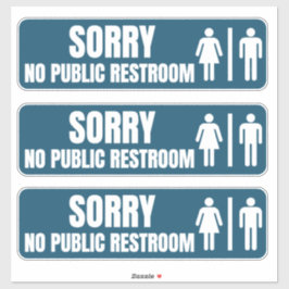 No Public Restroom Storefrontデカール シール