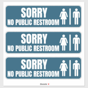 No Public Restroom Storefrontデカール シール