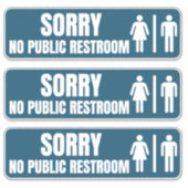 No Public Restroom Storefrontデカール シール (正面)