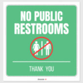 No Public Restroom Storefrontデカール シール (シート)