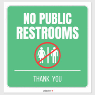 No Public Restroom Storefrontデカール シール