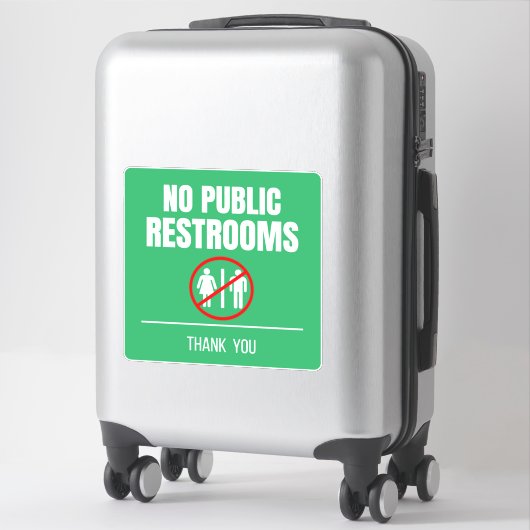 No Public Restroom Storefrontデカール シール (スーツケース)
