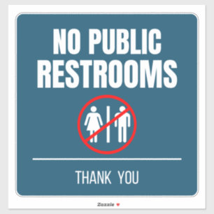 No Public Restroom Storefrontデカール シール