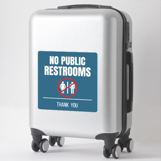 No Public Restroom Storefrontデカール シール (スーツケース)