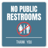 No Public Restroom Storefrontデカール シール (正面)