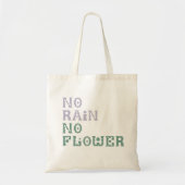 "No Rain No Flower"グルーヴかわいいパープルミントグリーン トートバッグ (正面)