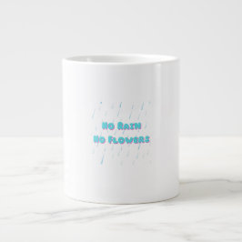 No Rain No Flowers Aesthetic Quote ジャンボコーヒーマグカップ