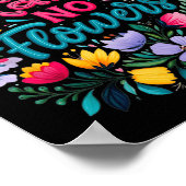 No Rain No Flowers Motivational Saying Wildflowers ポスター (角)