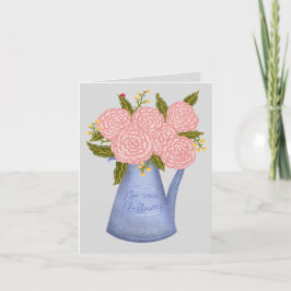 No rain no flowers watering can with flowers シーズンカード