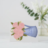 No rain no flowers watering can with flowers ポストカード (スタンド正面)