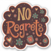 No re後悔かわいいフロアおもしろいお洒落インスピレーション シール (正面)