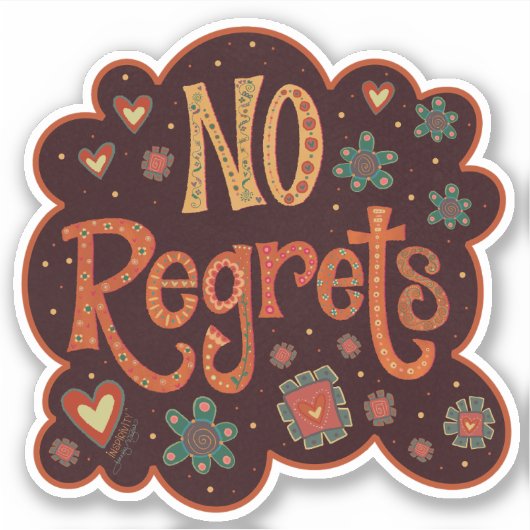 No re後悔かわいいフロアおもしろいお洒落インスピレーション シール (正面)