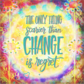 No re後悔Bohoフローラカラフル花 シール (正面)