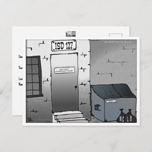 No Readmittance Exit Only ポストカード (正面/裏面)