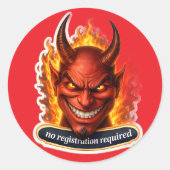 No registration required ラウンドシール (正面)