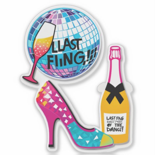 No Regrets Before the Vows!" (Bachelorette Party) シール (正面)