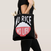 No Rice No Life Asian Rice Bowl中毒 トートバッグ (クローズアップ)