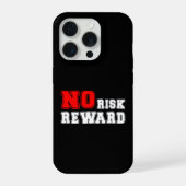 No Risk No Reward Motivational Quote Design iPhoneケース (裏面)