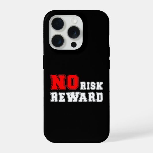 No Risk No Reward Motivational Quote Design iPhoneケース (裏面)