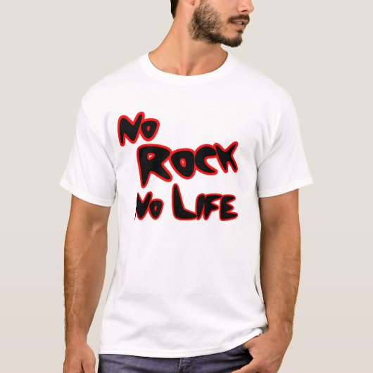 No Rock No Life Classic Music Typography Message G Tシャツ (正面)