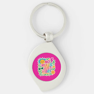 No Rules Just Vibes – ネオングラデーションかわいい – パンクTy キーホルダー