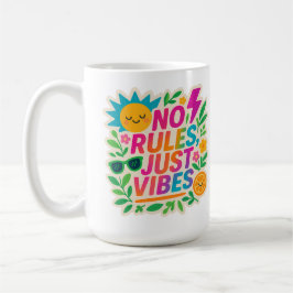 No Rules Just Vibes – ネオングラデーションかわいい – パンクTy コーヒーマグカップ