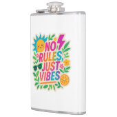 No Rules Just Vibes – ネオングラデーションかわいい – パンクTy フラスク (左)