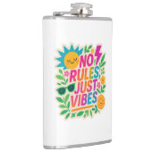 No Rules Just Vibes – ネオングラデーションかわいい – パンクTy フラスク (右)