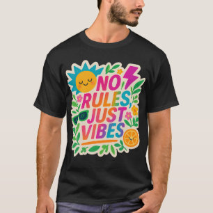 No Rules Just Vibes – ネオングラデーションかわいい – パンクTy Tシャツ