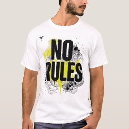 No Rules Yellow Splash Graffiti Streetwear Tシャツ