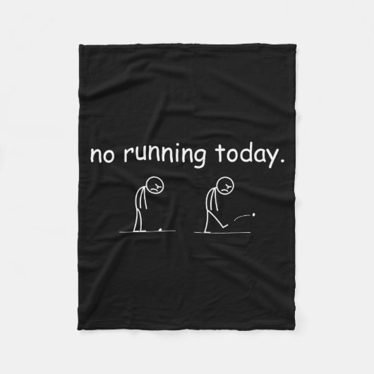 No Running Today Funny Marathon Runner Athlete Men フリースブランケット (正面)