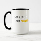 No Rush No Noise – Minimal Calm Typography Design マグカップ (左)