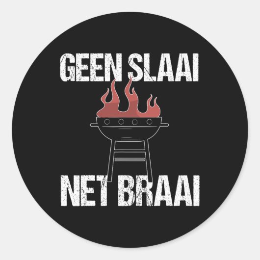 No Salad Just Braai - Afrikaans Bbqおもしろい引用文私 ラウンドシール (正面)