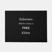 No Salesmen Free Kitten Black Doorおもしろい Mat ドアマット (正面)