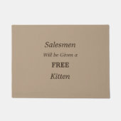 No Salesmen Free Kitten Tan Door Matおもしろい Doormat ドアマット (正面)