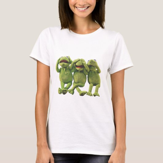No See No Talk おもしろい Kermit Frog Tシャツ (正面)