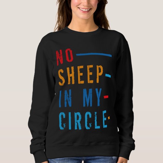 No Sheep In My Circle Men Vintage スウェットシャツ (正面)
