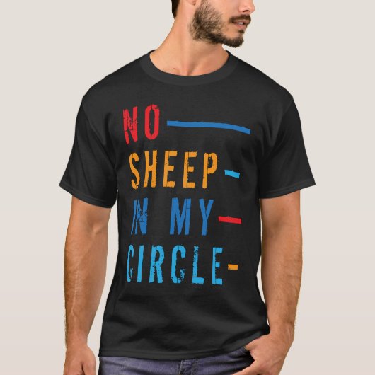 No Sheep In My Circle Men Vintage Tシャツ (正面)