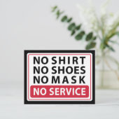 no shirt no shoes no mask no service ポストカード (スタンド正面)