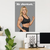 No Shortcuts – Fitness Motivation Poster ポスター (ホームオフィス)