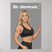 No Shortcuts – Fitness Motivation Poster ポスター (正面)